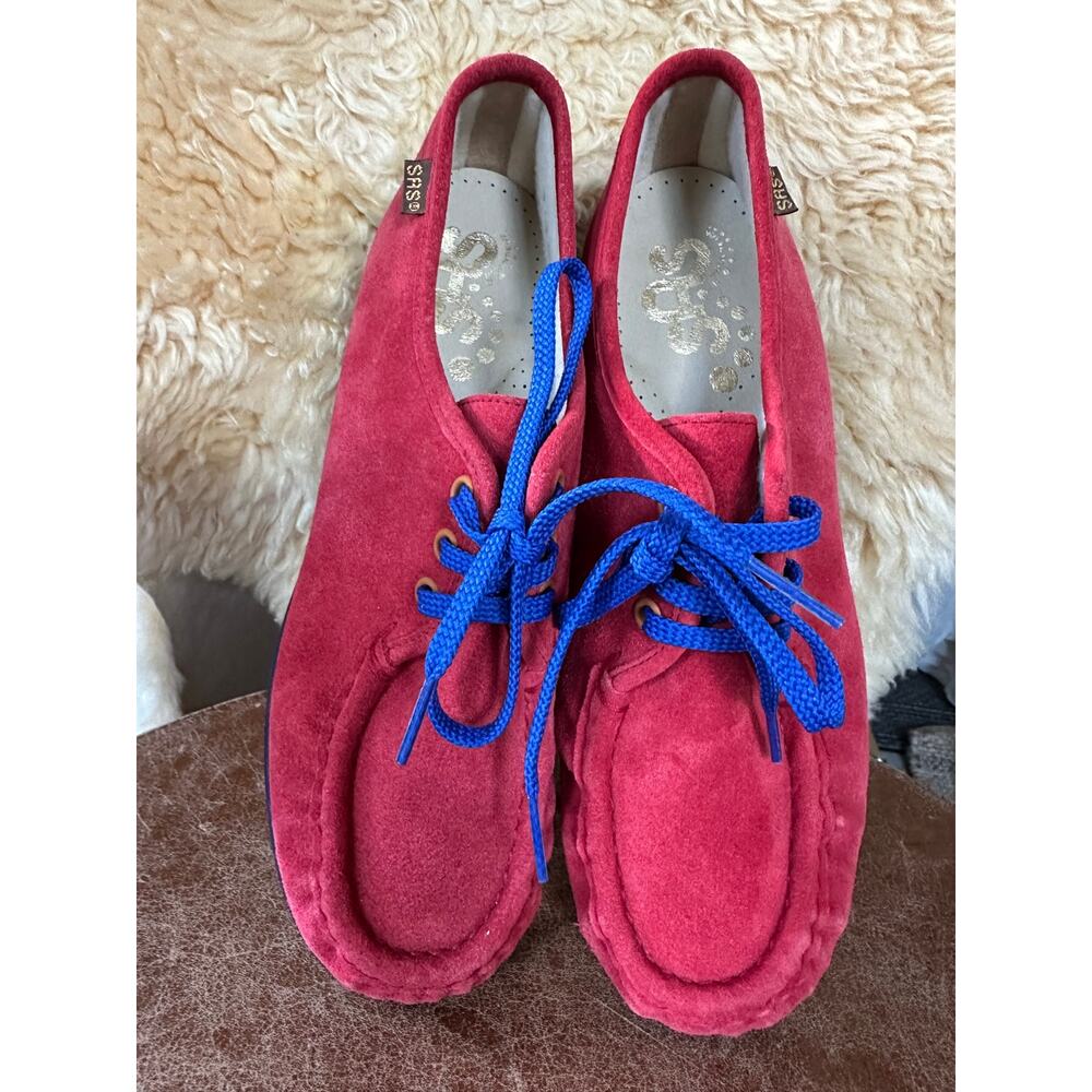 SAS Bounce Siesta Walking Shoes Sneakers Womens Blue red suede Leather sz 9 1/2 - Picture 12 of 12